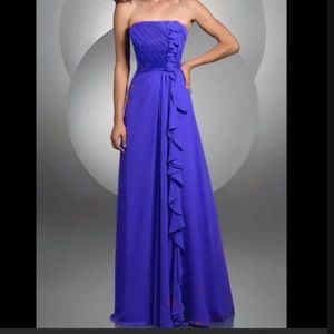 BARI JAY BELLA CHIFFON BRIDESMAID DRESS W/RUFFLE